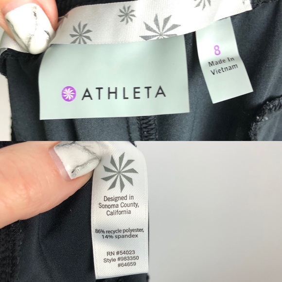 Athleta Aspire Ankle Pants Zip Pockets Black Sz 8 - Picture 12 of 12